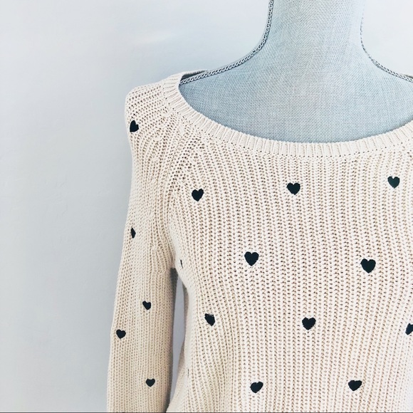 LC Lauren Conrad Heart Cropped Sweater NWOT - Picture 5 of 6